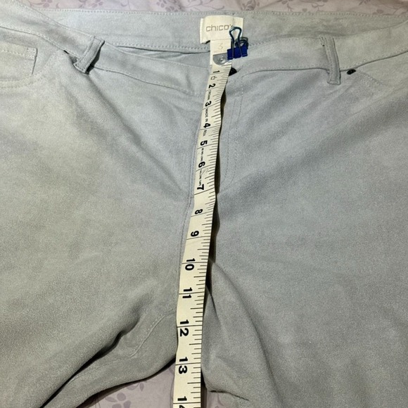 Chico's Faux Suede Stretch Slim Leg Pants Women's 3 US 16 Chic Beach Gray - Picture 8 of 9